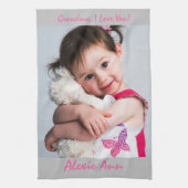 Lief kleinkind zegt: "Ik hou van je" Personaliseer Theedoek (Verticaal)