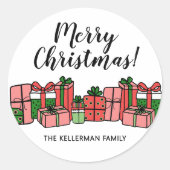 Lief Kleurig Kerstfeest Ronde Sticker (Voorkant)