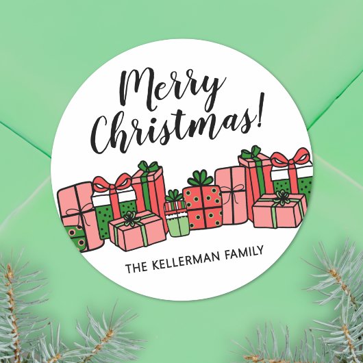 Lief Kleurig Kerstfeest Ronde Sticker