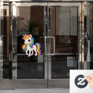 Lief, Kleurrijk Regenboog eenhoorn Raamsticker