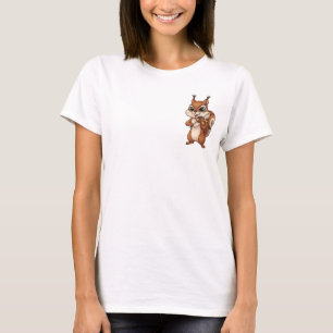 Lief knappe eekhoorn die viool speelt muziek carto t-shirt