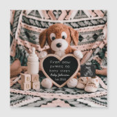 Lief knuffelbare puppy zwangerschapsaankondiging  (Voorkant)