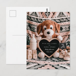 Lief knuffelbare puppy zwangerschapsaankondiging briefkaart