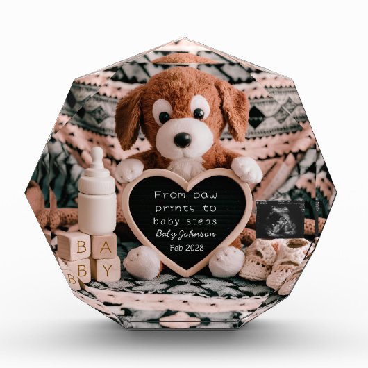 Lief knuffelbare puppy zwangerschapsaankondiging  fotoblokken (Voorkant)