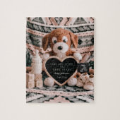 Lief knuffelbare puppy zwangerschapsaankondiging legpuzzel (Verticaal)