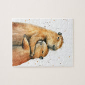 Lief Knuffelend Capybara Koppel Legpuzzel (Horizontaal)
