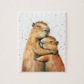 Lief Knuffelend Capybara Koppel Legpuzzel (Verticaal)