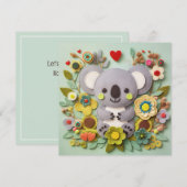 Lief koala Valentijnsdag bericht Feestdagenkaart (Voorkant / Achterkant)
