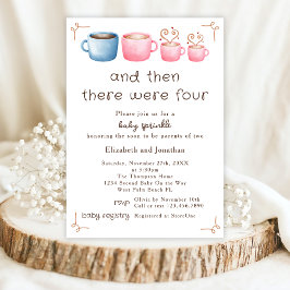 Lief koffie thema 2de babymeisje sprinkle kaart