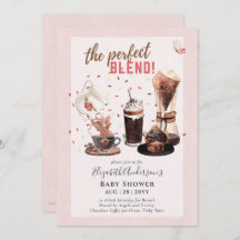 Lief koffiepotje babyshower brunch uitnodiging