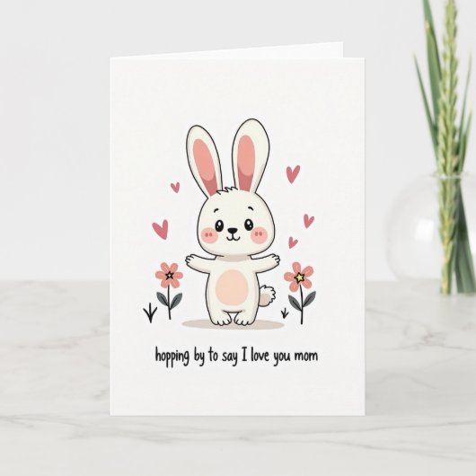 Lief Konijn Bloesem Kaart (Voorkant)