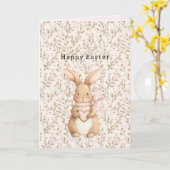 Lief Konijn Hart Boog Liefde Kaart (Gele Bloem)