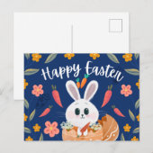 Lief Konijn in Ei “Prettig Pasen” Lente  Feestdagenkaart (Voorkant / Achterkant)