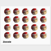 Lief Konijn in Kerstmuts Ronde Sticker (Vel)