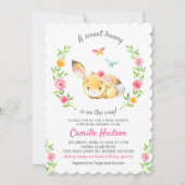 Lief konijn op de weg Baby meisje douche sprinkle Kaart (Voorkant)