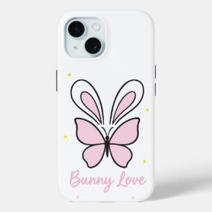Lief Konijn Vlinder Liefde Esthetisch Ontwerp iPhone 15 Case