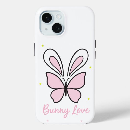 Lief Konijn Vlinder Liefde Esthetisch Ontwerp Case-Mate iPhone Case (Achterkant)