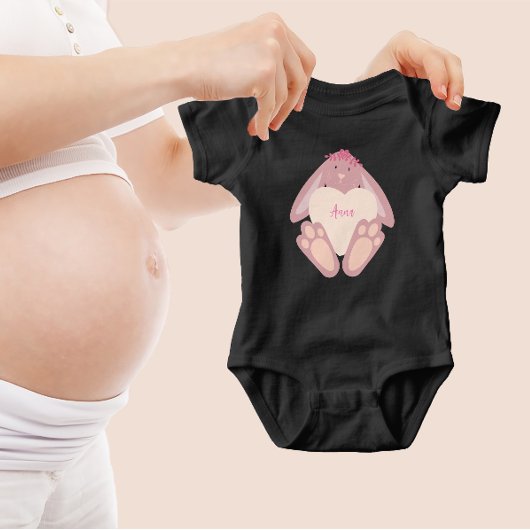 Lief Konijntje Pastel Roze Met Hart Romper