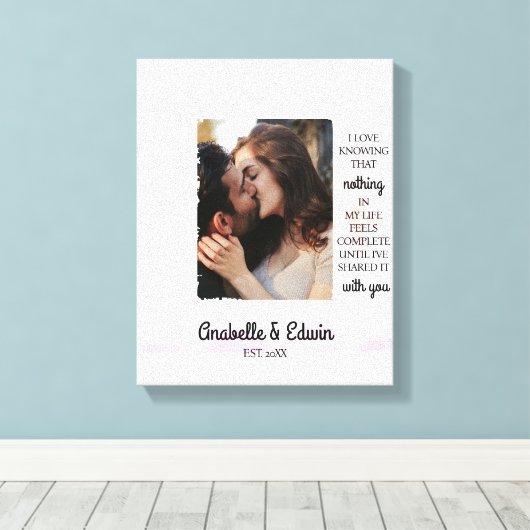 Lief Koppel Aangepaste Foto Canvas Afdruk (Insitu (Houten vloer))