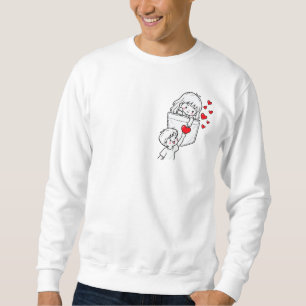 Lief Koppel in Zak met Rode Hartjes Crewneck Trui