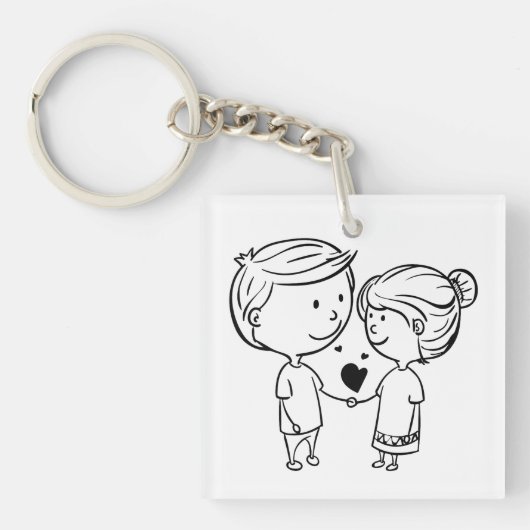 Lief Koppel met Hart Sleutelhanger (voorkant)