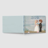 Lief koppel op het strand op hun trouwdag gastenboek (Volledig)