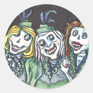 LIEF KRUIPERIG ZOMBIE BRIDSJONGENS MAKEN EEN SELFI RONDE STICKER