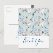 Lief Lama Motief op Stippen Dank Je Wel Briefkaart (Voorkant / Achterkant)