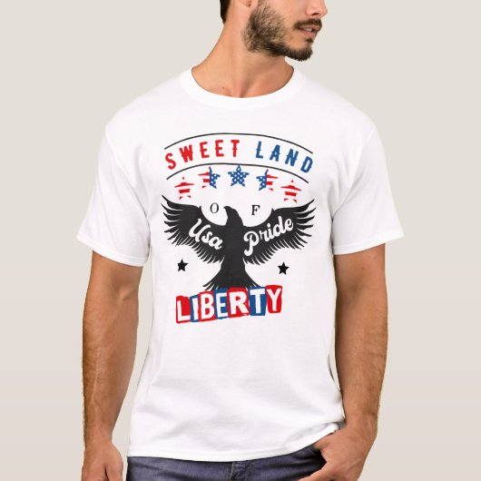 lief land van de vs trots vrijheid t-shirt (Voorkant)