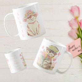 Lief lente tante kat kitten gepersonaliseerd koffiemok