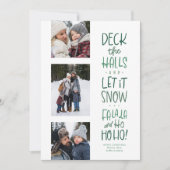 Lief leuk groen type drie foto Kerstmis Feestdagenkaart (Voorkant)