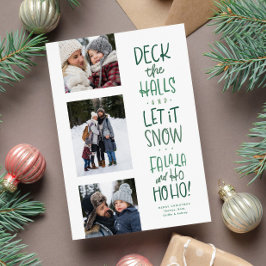 Lief leuk groen type drie foto Kerstmis Feestdagenkaart