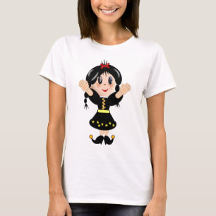 Lief leuk klein meisje cartoon t-shirt