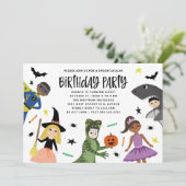 Lief leuk modern Halloween verjaardagsfeestje Kaart (Staand voorkant)