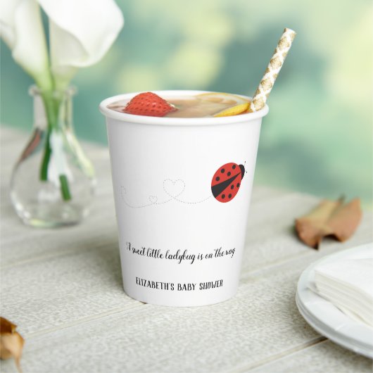 Lief lieveheersbeestje baby shower papieren bekers (Insitu)