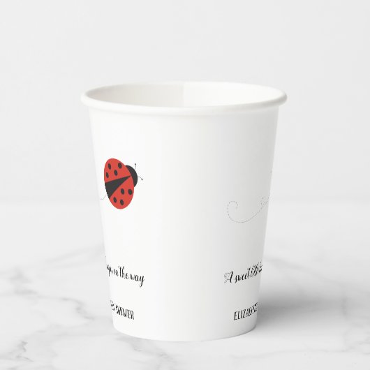 Lief lieveheersbeestje baby shower papieren bekers (Links)