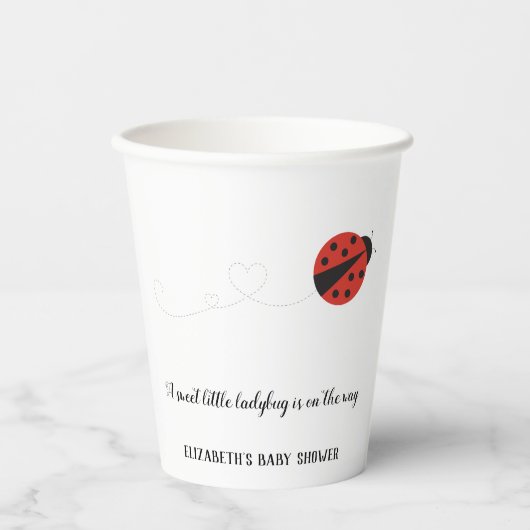 Lief lieveheersbeestje baby shower papieren bekers (Voorkant)