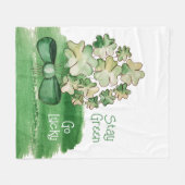 Lief Lucky Shamrock Klaver Waterverf Fleece Deken (Voorkant (Horizontaal))