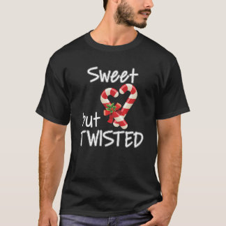 Lief maar gedraaid snoepriet Vrolijk Kerstmis T-shirt