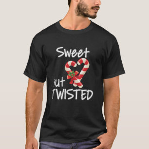 Lief maar gedraaid snoepriet Vrolijk Kerstmis T-shirt