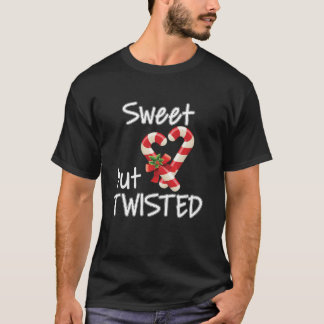 Lief maar gedraaid snoepriet Vrolijk Kerstmis T-shirt