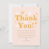 Lief Madeliefje met roze en gele tinten Verjaardag Bedankkaart (Voorkant)