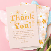 Lief Madeliefje met roze en gele tinten Verjaardag Bedankkaart