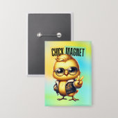 Lief Magneet Kuiken Grappig Pasen Button (Voorkant / Achterkant)