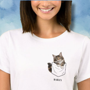 Lief Maine Coon-kat in zak Naam T-shirt