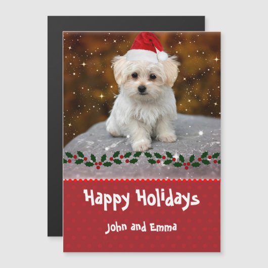 Lief Maltezer Puppy Kerst Sjabloon (Voorkant / Achterkant)