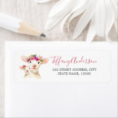 Lief Mam En Baby Lamb Bloemen Baby shower Etiket (Insitu)