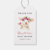 Lief Mam En Baby Lamb Bloemen Baby shower Labels Cadeaulabel (Voorkant)