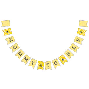 Lief mama om geel Baby shower Vlaggetjes