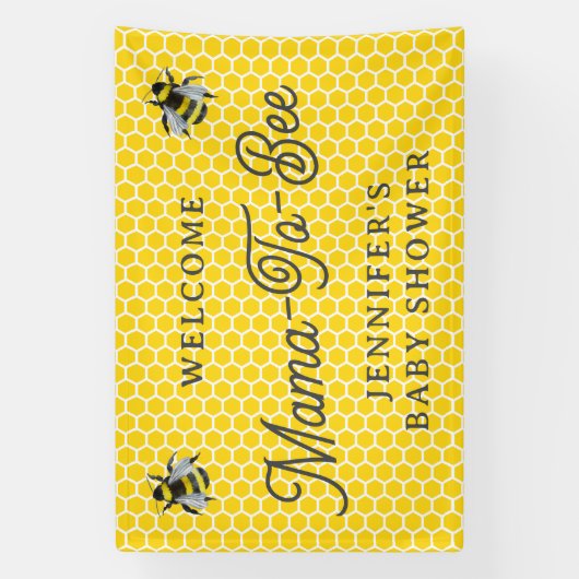 Lief  Mama-to-Bee Baby shower Welkom Spandoek (Verticaal)